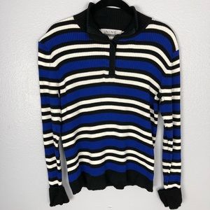 Nine & Co. Blue and Black striped sweater M